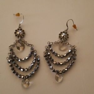 Silver drop earrings